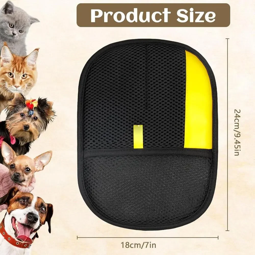 2PC Electrostatic Pet Hair Removal Gloves Brush Double-sided Pet Grooming Gloves
